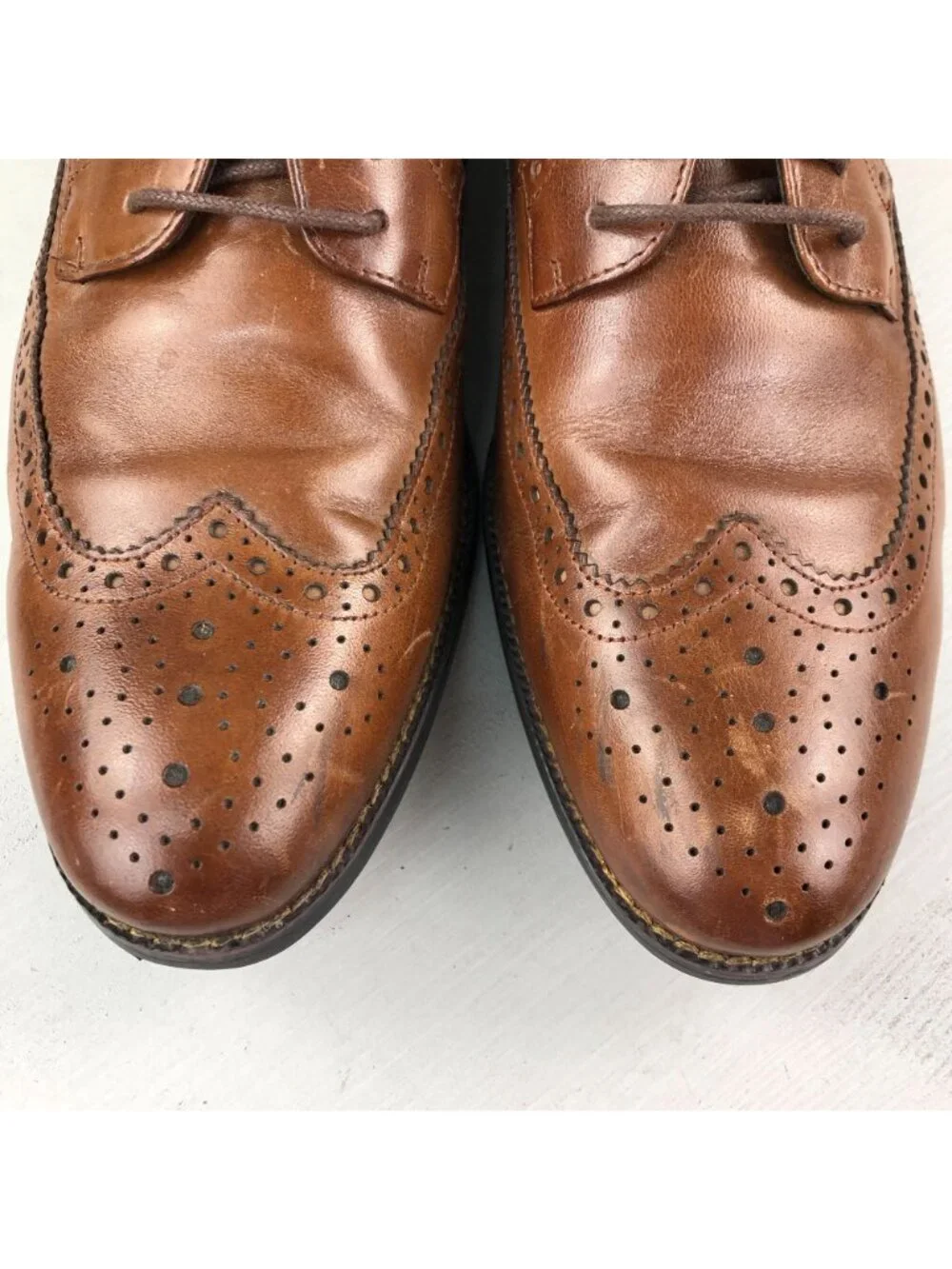 Stacy Adams Men's Size 8M Garrison Brown Leather Wingtip Brogue Oxford Shoes